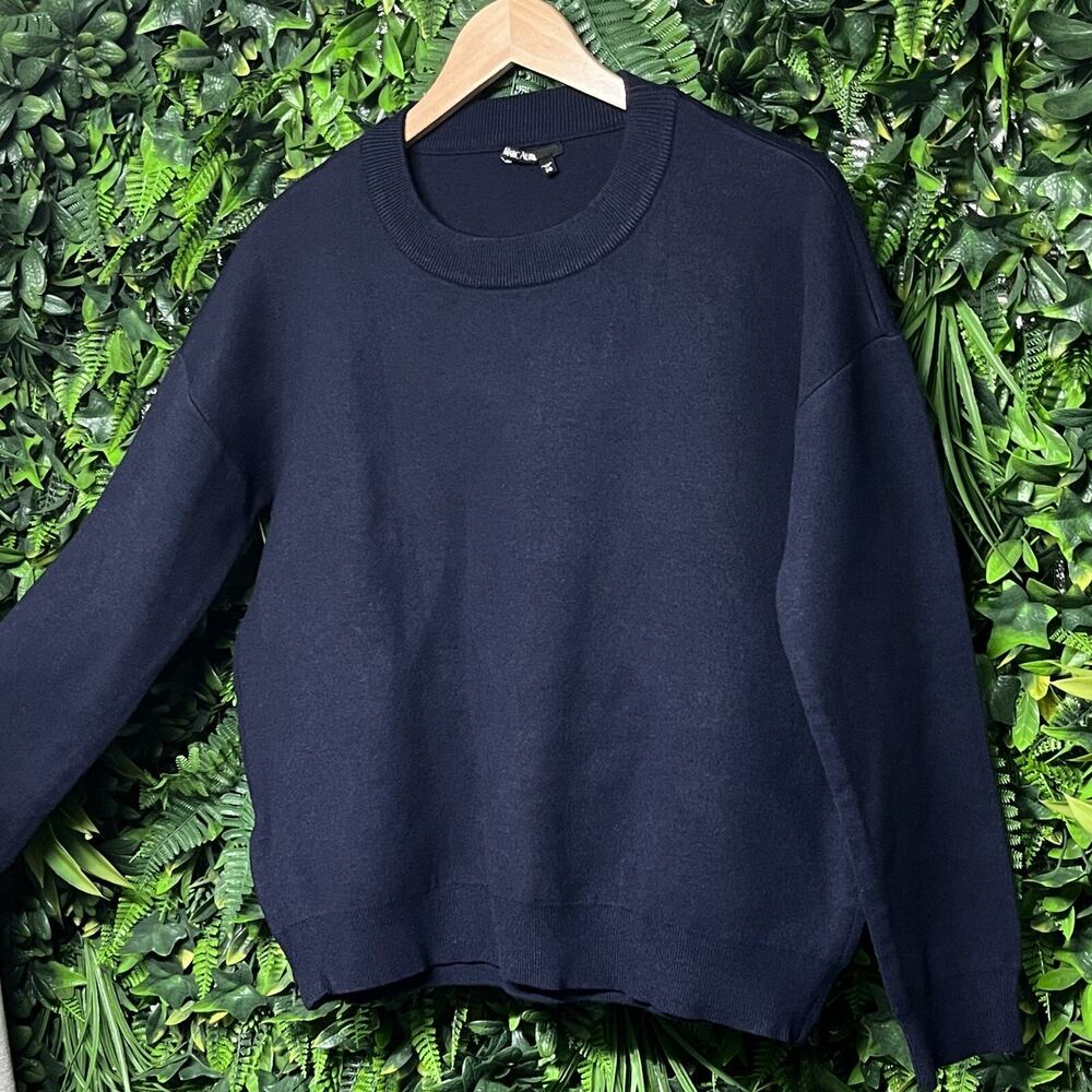 MARC AUREL Women Sweaters US Medium 38 Blue Pull Over Zip‎ Side Jumper 2789